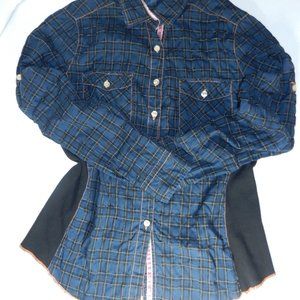 Anthropologie Plaid Western Blouse